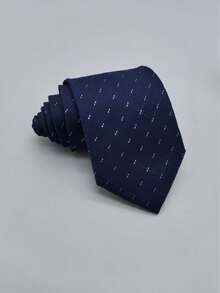 1pc Men's Formal Jacquard Striped Blue Tie, Multiple Styles Available, Suitable For Business Events, Wedding Groom Accessories, Daily Commute Versatile - Multicolor - View 6