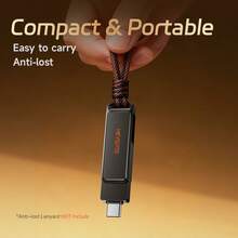 HEYGATE USB 3.2 Type-C Dual Interface Flash Drive 32GB-256GB, 360-Degree Rotating Design, Space-Saving And Portable, High-Performance Stable Transfer, Suitable For Daily Office And Study File Storage Needs - View 3