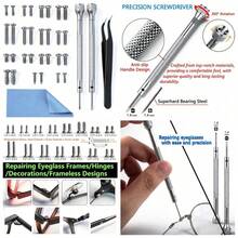 Eyeglass Repair Kit With Screws - All-In-One Glasses Repair Kit With Precision Screwdriver, Tweezers, Cleaning Cloth And Screws For Glasses - 1 - View 1