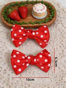 2 piezas Accesorios desmontables para zapatos con lazo de lunares negro & rojo estilo DIY, accesorios para zapatos estilo Lolita gótico, clips para zapatos negro & rojo, accesorios para zapatos de tacón alto Mary Jane, decoración de zapatos para mujer, accesorios para citas y fiestas de tacón alto - Rojo - Ver 7