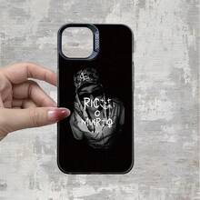Phone Case: Rico Muerto Music Art | Black Mexican Style Artistic Illustration - Durable And Sturdy | Camera Protection | Shockproof And Drop Resistant | Lightweight Luxury Silver Finish | Comfortable And Non-Slip | Discreet And Minimalist, Flat IMD Gift For Friends, Family, Fans And Festivals. - 混合色 1 - 查看 4