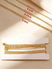 Dây xích chữ thập mạ vàng 18K thép không gỉ 304 dài 2m/5m, phụ kiện trang sức DIY cho vòng cổ và vòng tay - 5m - Xem 2