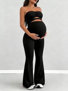 Jumpsuit Hamil Parara, Jumpsuit Hamil Hitam yang Nyaman dan Modis untuk Musim Panas - Hitam - View 2