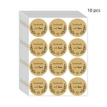 500pcs Kraft Paper English Thank You Doodle Roll Stickers, 1.51 Inch Round, 9 Styles To Choose From, Office Stationery Stickers, Holiday Party, Card Envelope Creative Gift DIY Packaging Baking Seal Stickers School Supplies - Kraft Paper Thank You - View 16