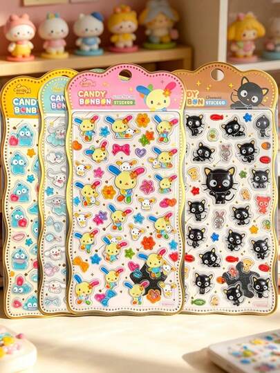 Paw Patrol Miếng dán trang trí Kawaii 3D dập nổi, chống nước và chống trượt, phong cách anime Nhật Bản, làm từ chất liệu rắn, họa tiết dập nổi tạo hiệu ứng 3D và chiều sâu, thiết kế phối màu