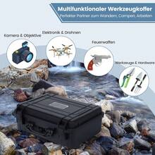 Portable Box, Security Box With 3 Sponges, PP Case, Handle, Document Box For Travel, Camping (47 X 37 X 18 Cm) - Black - View 6
