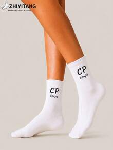 ZHIYITANG 1 par/3 pares/5 pares aleatorios de calcetines de media caña para mujer, negros y blancos, con diseño de dibujos animados, creativos, de moda, personalizados, divertidos, estilo universitario, para primavera/otoño, finos, cómodos, suaves, transpirables, que absorben la humedad y el sudor, para deportes, casual, estilo callejero, calcetines largos para mujer, adecuados para uso diario - Multicolor - Ver 3