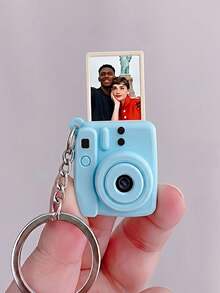 Personalisierter Foto Mini Kamera Schlüsselanhänger, einsetzbares individuelles Foto, süßer kameraförmiger Schlüsselanhänger, einzigartiges anpassbares tägliches Accessoire - Verschiedenfarbig - Übersicht 6