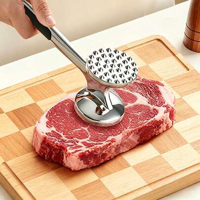 Double-Sided Zinc Alloy Meat Tenderizer Hammer, Steak Meat Softener And Tendon Cutter, Household Pork Chop Tenderizer, Western Cuisine Meat Marinating And Softening Tool