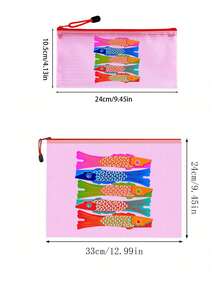 Waterproof Beach Makeup Bag, Colorful Fish Pattern, Ocean Theme Large Capacity Transparent Cosmetic Bag, Nylon Zipper, Lightweight Sun Protection Storage Bag, Portable Travel Organizer, Multi-Functional Storage Bag, Suitable For Swimming, Beach, Diving, Daily Use - Multicolor - View 12