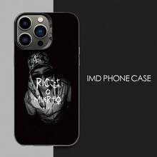 Phone Case: Rico Muerto Music Art | Black Mexican Style Artistic Illustration - Durable And Sturdy | Camera Protection | Shockproof And Drop Resistant | Lightweight Luxury Silver Finish | Comfortable And Non-Slip | Discreet And Minimalist, Flat IMD Gift For Friends, Family, Fans And Festivals. - 混合色 1 - 查看 5