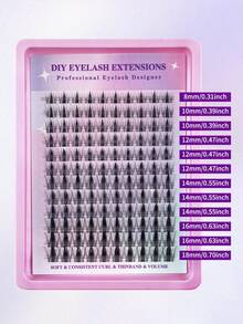 60/120pcs D-Curl Fairy Eyelash Clusters 8-18mm Cartoon Style Eyelash Clusters, DIY Eyelash Extensions, Moist Spiky Anime Eyelashes, Single Eyelash Clusters, Ultra-Thin Invisible Eyelash Band, Suitable For Beginners Daily, Wedding, Date, Party, Music Festival, Halloween And Other Occasions. Eyelash Clusters, Eyelash Clusters, Single Eyelashes, False Eyelashes. - D - View 10