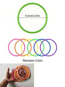 30pcs/10pcs/2pcs Juego de Lanzamiento de Aros de Plástico Multicolor, Aros de Carnaval, Para Juegos de Práctica de Velocidad y Agilidad, Juegos de Jardín y Patio al Aire Libre, Juegos de Despedida de Soltera, Regalos de Fiesta de Cumpleaños y Vacaciones de Carnaval, Accesorios de Fiesta de Festival de Playa y Césped (Colores Aleatorios) - Multicolor - Ver 9