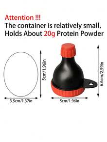 1pc 50ML/1.75oz Protein Powder Funnel Container, Holds Approx. 20g Protein Powder, Portable Protein Powder Dispenser Box, Protein Powder Dispenser Box With Funnel, Fitness Powder Box Mini Powder Box, Mini Funnel With Keychain And Key Ring, Water Bottle Funnel Mini Funnel, Water Bottle Funnel With Keychain And Key Ring, Suitable For Gym, Workout, Fitness And Travel - Multicolor - View 2