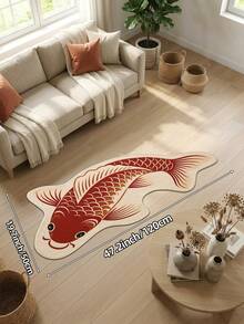 DAJIANG 1 buah Karpet 3D Ikan Koi, Karpet Ruang Tamu/Lorong, Cocok untuk Kamar Mandi, Dapur, Luar Ruangan, Dalam Ruangan, Lorong, Kamar Tidur, Ruang Keluarga, Alas Samping Tempat Tidur, Dapat Dicuci dengan Mesin, Mudah Dibersihkan, Alas Anti Selip, Aksesori Rumah Penting - MultiWarna - View 8