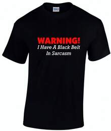 Black Belt Funny T-Shirt In Sarcasm Sarcastic Joke Men3;S Unisex Tee Present Gift - 黑色 - 查看 1