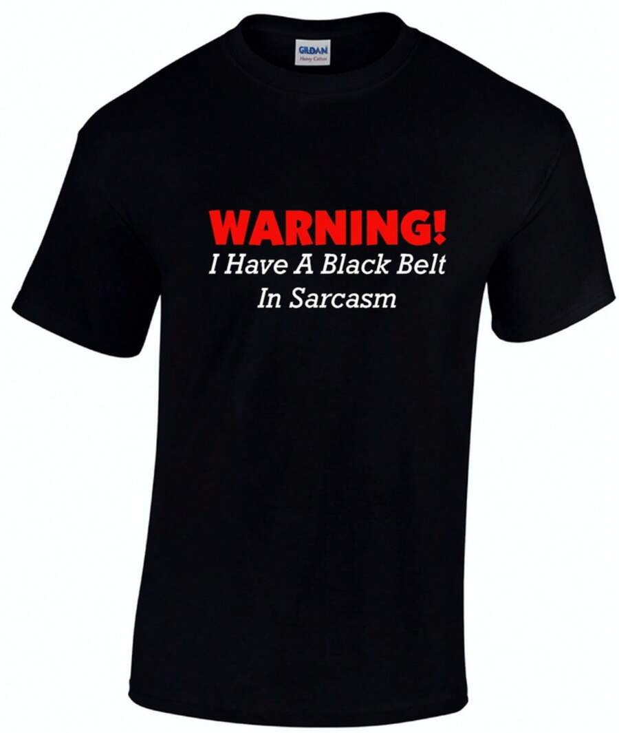 Black Belt Funny T-Shirt In Sarcasm Sarcastic Joke Men3;S Unisex Tee Present Gift - 黑色 - 查看 1