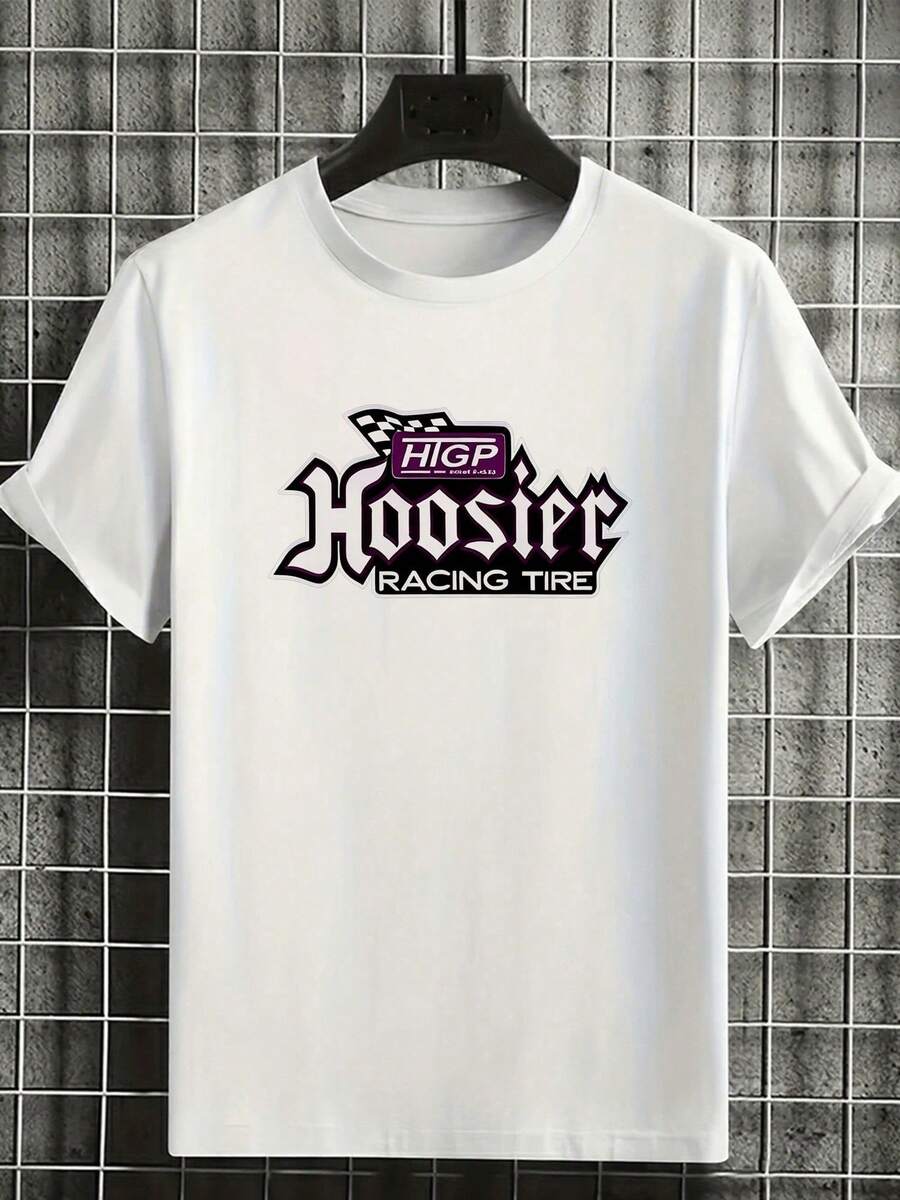 Camiseta de talla para hombre con el logotipo HIGP de Hoosier Racing Tire para fanáticos del automovilismo y pilotos de carreras. - Blanco - Ver 1
