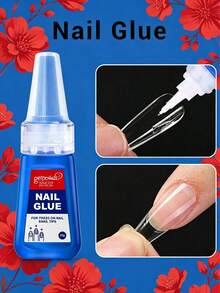 20g Super Strong Nail Glue For Acrylic Nails,Nail Tips, Press On Nails,Fake Nails, Salon Quality Brush On Nail Glue Easy Application Long-Lasting False Nail Glue - 20g - 查看 6