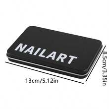 1pc Wearable Nail Art Empty Box With Metal Sticker, Portable Rectangular Tin Box For Storing Fake Nails And Nail Art Supplies - Multicolor - View 5