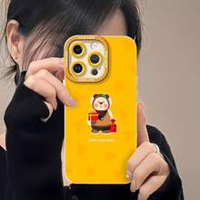 Oso pardo amarillo tema de Año Nuevofunda de teléfono Fundas compatibles con ,Apple,VIVO,OPPO,,, y Honor.Fabricadas en silicona TPU,ofrecen protección contra golpes y caídas.correa para celular - Blanco - Ver 5