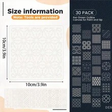30pcs Sashiko Painting Stencils - Reusable Plastic Stencils, 3.9 X 3.9 Inch Geometric Sashiko Pattern Stencils, Line Drawing Quilting Stencils, Embroidery Pattern Stabilizer, For Sewing, Quilting And Embroidery, Embossing Stencils - Sets - View 2