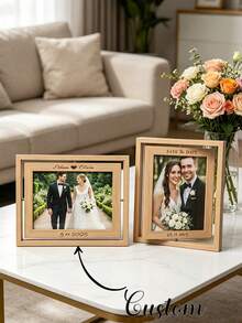 Marco de fotos de escritorio personalizado con foto, pantalla de desplazamiento, decoración de escritorio con foto personalizada, adecuado para el hogar y la oficina, caja de recuerdos de fotos giratoria, regalo de aniversario, Día de San Valentín, cumpleaños, graduación, soporte de exhibición de fotos - Multicolor - Ver 4