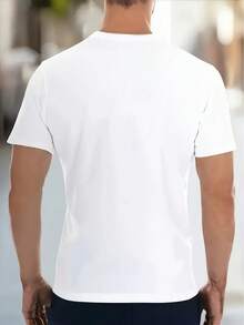 Modern, Simple, Current Style, With "NEW YORK" Letter Pattern, Men's Short Sleeve Crew Neck T-Shirt, Casual, Sporty And Slim Fit. - 黑色 - 查看 9