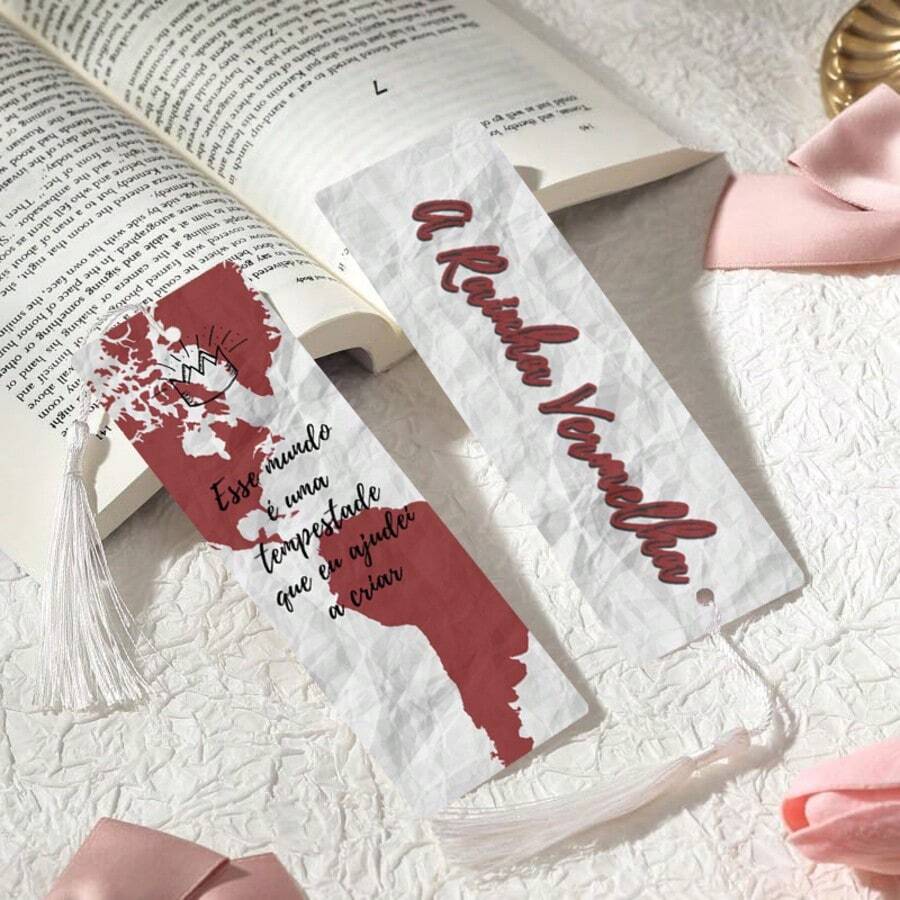 2pcs PET Printed Bookmarks, Exquisite And Beautiful Design, Durable And Aesthetic, Unique Pattern Design Suitable For Daily Use Or Collection. The Best Gift For Back To School Season, Whether For Personal Use Or As A Gift For Family And Friends, It's A Unique And Practical Gift Choice, Adding Atmosphere And Fun To Reading Time (Random Color Tassel) - 2PCS - View 1