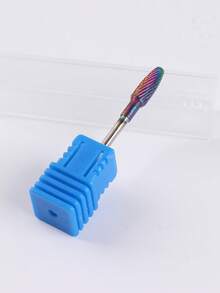 1件火焰錐形彩虹色鎢鋼美甲磨鑽頭 3/32"柄 電動美甲鑽頭 適用於壓克力膠除膠、角質清理美甲工具配件 - 彩色 - 查看 4