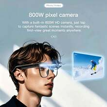 Smart Glasses With AI For Real-Time Translation, Open-Ear Audio, Lightweight Design And Up To 8 Hours Of Battery Life, Perfect For Daily Use, Work And Travel - Black - View 4