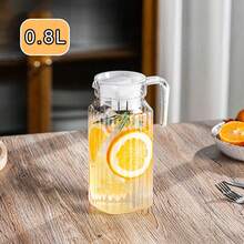 Minimalist Striped Acrylic Cold Water Pitcher, Suitable For Herbal Tea, Juice And Other Beverages, Fashionable Water Pitcher, Ideal For Daily Hydration, Practical And Convenient, Suitable For Home Use And Cold Drink Service - Transparent - View 13