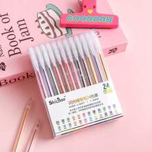 24/12 piezas Bolígrafos de purpurina metálica, bolígrafos de gel de purpurina de arena movediza, bolígrafos fluorescentes, adecuados para pintar, dibujar, hacer scrapbooking, bullet journaling, disponibles en paquetes de 1 pieza/24 piezas/36 piezas/60 piezas, regalo perfecto para cumpleaños, Navidad, Día de San Valentín, Año Nuevo, Pascua - A - Ver 10