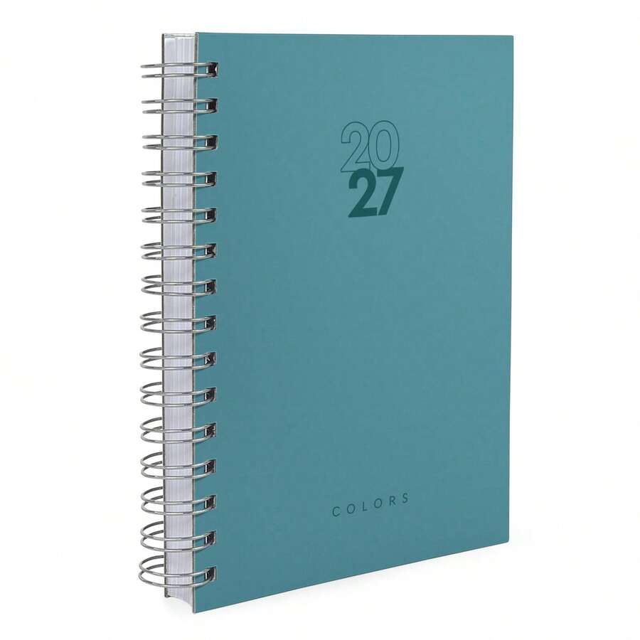 iscool 2026 Solid Colors Hardcover Agenda - Blue Topaz - View 1