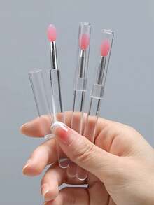 4pcs Silicone Lip Brush Sticks With Caps, Reusable Lip Applicators - Multicolor - View 4