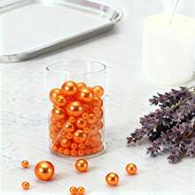 200g Artificial Floating Non-Porous Pearls For Vase Filler, 10mm/16mm/20mm Mixed Sizes, Used For Vase Decoration, Wedding Decor, Vase Filler, Floating Candle Decoration, Home Center Table Decor, Suitable For DIY Wedding, Birthday, Theme Party, Valentine's Day Decor, Halloween Decor And Christmas Centerpiece Decoration (Includes Water Beads) - Burnt Orange - View 7