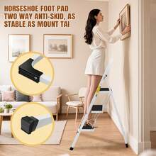 3 Step Steel Ladder Foldable Heavy Duty Steel Non Slip Tread Stepladder 330lb Max Capacity Kitchen Home Garden Step Stool - 3 Steps-steel - View 8