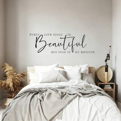 Decal dán tường vinyl trích dẫn chúc ngủ ngon ngọt ngào hiện đại, chất liệu tự dính trong suốt, trang trí đầu giường phòng ngủ chính, nghệ thuật trích dẫn tình yêu lãng mạn truyền cảm hứng, bóc dán, 6 kiểu, quà tân gia cho phòng ngủ và phòng khách