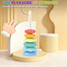 Spiral Rainbow Stacking Rings Toy, Montessori Sensory Stacking Tower, Early Learning Toy, Develops Fine Motor Skills And Hand-Eye Coordination, Suitable For Stacking Play Gift For Boys And Girls 18 Months And Up - Multicolor - View 7