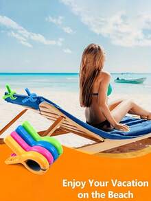 Windproof Chair Clips, Large Beach Towel Clips, Non-Slip Clips. Suitable For Pool Loungers, Cruise Ship Decks And Outdoor Use. Essential For Home, Camping And Travel, Also Can Be Used As Clothes Clips, Laundry Clips - Multicolor - View 4