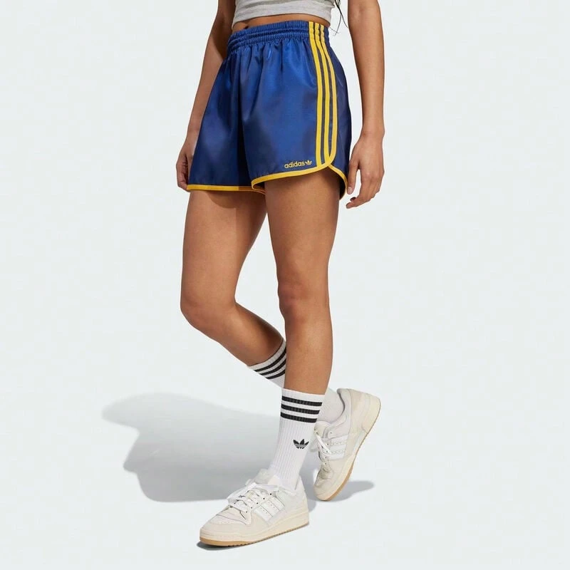 Adidas 女款透氣跑步健身訓練短褲 - 藍色 - 查看 1