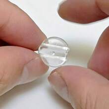 [ALLVD] ヘアゴム ハンドメイド用 透明プラスチック 留め具パーツ 台座 バックルざいりょう 手作り材料のDIY 100個 セットめじるしチャーム　ゴム  めじるしアクセサリー - 写真の通り - チェックする 5