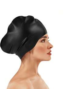 Unisex Oversized Swim Cap, Ponytail Design, Suitable For Long And Thick Curly Hair, Dreadlocks, Braids, Afro Hair, Silicone Material, Keeps Hair Dry, Beach Essential, Beach Accessory, Pool Float - Multicolor - View 24