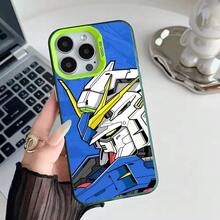 Funda para teléfono Anime Gundam GUNDAM compatible con iPhone 17 16 15 14 13 12 11 Pro Max Plus, funda protectora plateada colorida y anti-caídas. - z6 - Ver 1