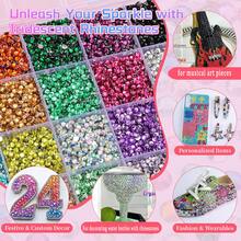 Mixed Color Resin Rhinestones 24-Grid Set, Tweezers + Dotting Pen + Glue*3 Three Pieces Set, Suitable For DIY Phone Cases, Hair Clips, Keychains, Tabletop Decor, Jewelry Accessories, Holiday Decorations And Clothing Decorations - 24 Grids - View 3