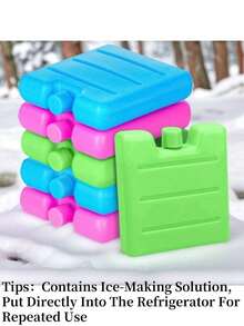 1/2/3PCS Reusable Air Conditioning Fan Ice Crystal Box, Water Filled Cold Storage Ice Box, Cold Chain Transportation Cooling And Preservation Ice Board, Stall Food Freezing And Insulation Box, Used For Camping Picnics, Outdoor Activities, Fishing - Multicolor - View 9