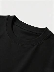 100% algodónCamiseta Oversize de Manga Corta con Estampado de Corazón Rosa y Esqueleto de Café - Suave y Transpirable, Cuello Redondo, - Negro - Ver 5