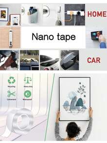 1/3 Rolls Heavy‑Duty Clear Nano Double‑Sided Gel Tape, High‑Viscosity Punch‑Free Invisible Mounting Tape, Waterproof, Washable, Cut‑Table, Traceless & Anti‑Aging Adhesive Strips, Ideal For Daily Home, Office, Car Use And Spring, Birthday, Graduation - Transparent - View 8
