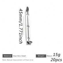 20 Buah Peniti Bros Pengaman Stainless Steel dengan Lubang, Tahan Pudar, Aksesoris Perhiasan DIY - Dasar bros - View 21