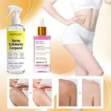 Este spray exfoliante facial contiene extracto de ácido cítrico de cúrcuma, no contiene alcohol, limpia profundamente, desobstruye los poros y suaviza e ilumina la tez. Es ideal para la exfoliación facial diaria. - Spray exfoliante + aceite para el cuidado de la piel - Ver 2